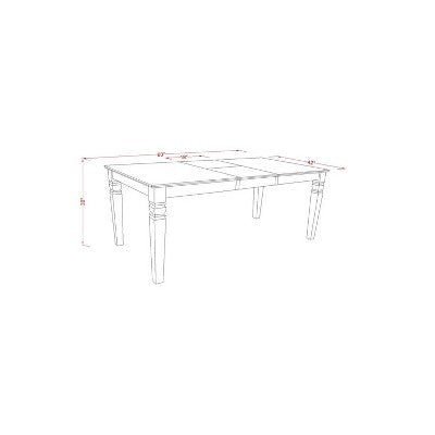 Rustic Dinette Table Set 7Pc 42x60 Rectangular Table w/ Leaf & 6 Parsons Chairs