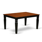 HomeStock 5-Piece Black and Cherry Finish Solid Wood Top Dining table with 4 Chairs