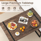Costway 47 Dining Table Set for 4, Wooden Kitchen Table with 2 Chairs & Bench, Metal Frame