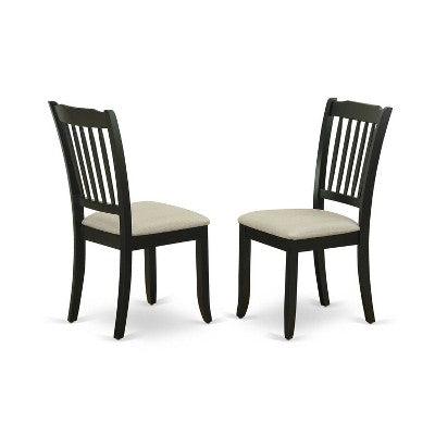 HomeStock 3-Piece Black Finish Rectangular Solid Wood Top With Butterfly Leaf Dining Table Set