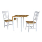International Concepts Small Dual Drop Leaf Dining Table with 2 San Remo Splat
