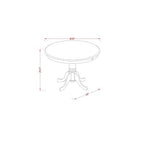 HomeStock Anab3 Oak 55 Piece Rounded 36 Inch Dinette Table And Two Parson Chair