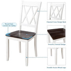GDFStudio Arlette Farmhouse 5 Piece Wood Dining Set with Cross-Back Armless Chairs