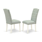 HomeStock 5 Piece Dinette Set Linen White Baby Blue