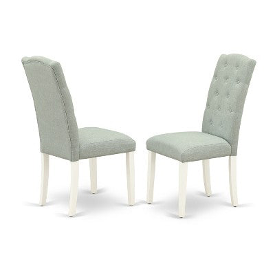 HomeStock 5 Piece Dinette Set Linen White Baby Blue