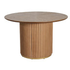 Christopher Knight Home Shankar Modern 5 Piece Round Dining Table Set with Rubberwood Upholstered Chairs