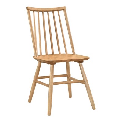 GDFStudio Harrison Scandinavian Farmhouse 7-Piece Wood Dining Set with 6 Windsor Curved Back Chairs