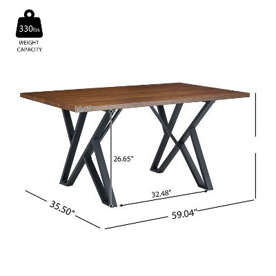 5 Piece Dining Table Set Dining Set with 4 Dining Chairs and Round/Square Table, Black+Natural/Walnut-ModernLuxe