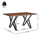 5 Piece Dining Table Set Dining Set with 4 Dining Chairs and Round/Square Table, Black+Natural/Walnut-ModernLuxe