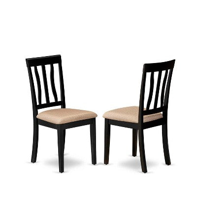 Kitchen Dining Set - Round Table with 2 Wood Chairs - Modern Dining Room Furniture