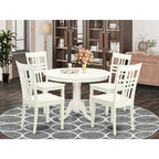 Round Dinette Set - 5 Piece Kitchen Table & Chair Set - Southwestern Style - Black Cherry Finish
