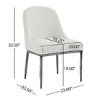 Christopher Knight Home Valeska 5 Piece Industrial Luxe Hand-Forged Sintered Stone Dining Table with Upholstered Dining Chairs