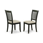 HomeStock Duda7 Blk C 7 Piece Kitchen Table Set Black Rectangle Dining Set
