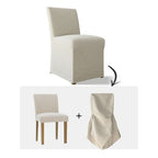 3-Piece Dining Room Table and Chair Set, 35 Round Table with Upholstered Slipcover Chairs for Breakfast Nook or Small Space-Panipeachy