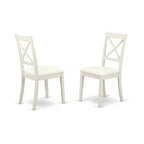 HomeStock 5-Pc Linen White Finish Solid Wood Top - Dining Room Set - Seats 4