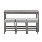 sumyeg Industrial 4-Piece Bar Table Set with Power Outlet in Grey