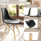 Costway Dining Table Set Modern 5 PCS For 4 Round Dining Room Table Set with Solid Wood Leg Black/Brown/White