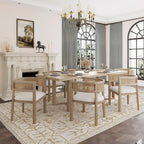 Christopher Knight Home Lythor 7 Piece Cane and Rubberwood Upholstered Dining Set