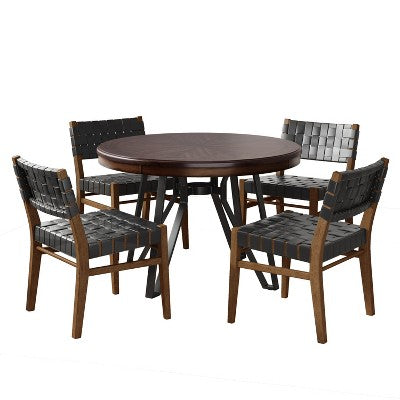 Christopher Knight Home Cassius 5 Piece Wood and Iron Dining Set