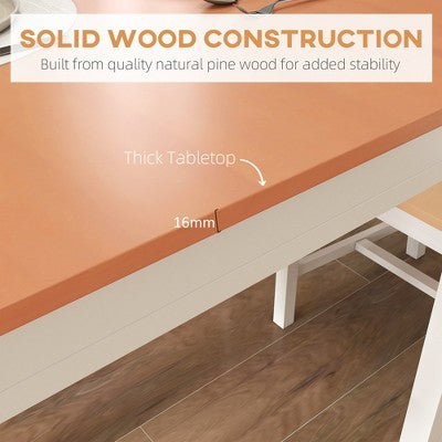 Dining Table Set for 4, 5 Piece Modern Kitchen Table and Chairs, Solid Wood Dining Room Set for Small Spaces, Breakfast Nook