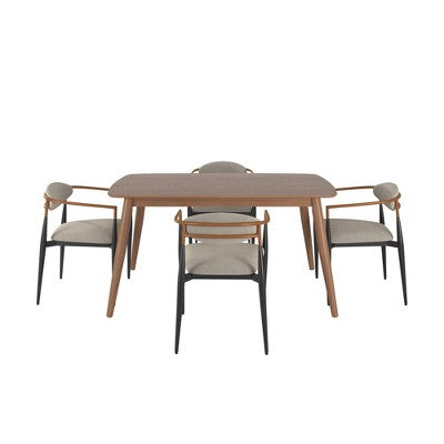 Cortland 5-Piece Fabric Modern Tapered Dining Set - iNSPIRE Q