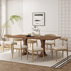 Christopher Knight Home Covey 7 Pieces Contemporary Upholstered Wood Expandable Dining Set