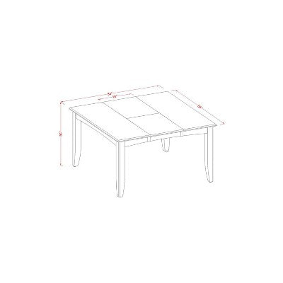 HomeStock 5-Piece Square Black and Cherry Finish Solid Wood Top Dining Table with 4 Chairs