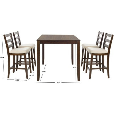 Melvin 5 Piece Pub Set - DNS9200A - Brown/Beige - Safavieh
