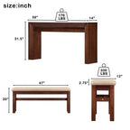GDFStudio Emily Modern 2 Piece Bar Table Set with Fabric Upholstered Bar Stool