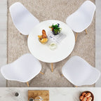 Costway Dining Table Set Modern 5 PCS For 4 Round Dining Room Table Set with Solid Wood Leg Black/Brown/White