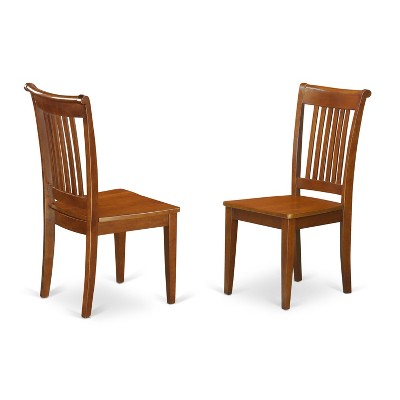 3-Piece Saddle Brown Finish Solid Wood Top - Dining Room Set - Seats 4