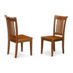 3-Piece Saddle Brown Finish Solid Wood Top - Dining Room Set - Seats 4