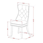 5-Piece Mahogany Finish Solid Wood Top - Square Upholstered Dining Room Set - Seats 4