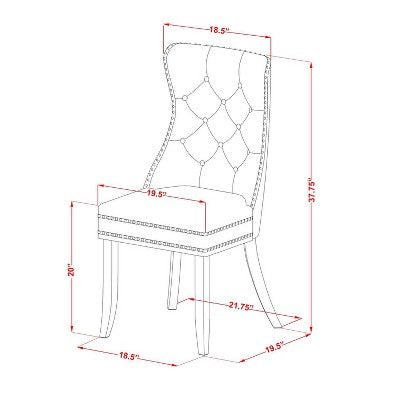 5-Piece Mahogany Finish Solid Wood Top - Square Upholstered Dining Room Set - Seats 4