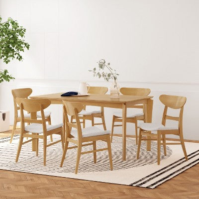 Christopher Knight Home Amesbury Wood and Fabric 7 Piece Dining Set