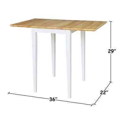 International Concepts Small Dual Drop Leaf Dining Table with 2 San Remo Splat