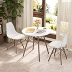 Costway Dining Table Set Modern 5 PCS For 4 Round Dining Room Table Set with Solid Wood Leg Black/Brown/White