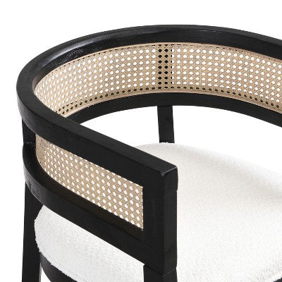 Christopher Knight Home Lythor 7 Piece Cane and Rubberwood Upholstered Dining Set