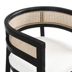 Christopher Knight Home Lythor 7 Piece Cane and Rubberwood Upholstered Dining Set