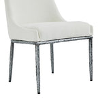 Christopher Knight Home Valeska 5 Piece Industrial Luxe Hand-Forged Sintered Stone Dining Table with Upholstered Dining Chairs