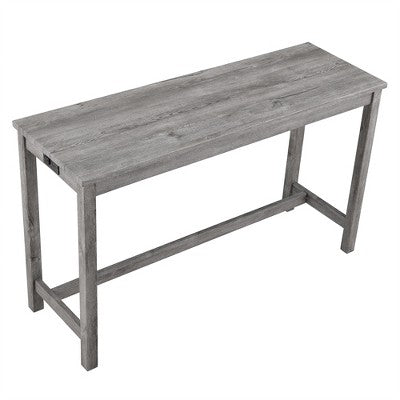 sumyeg Industrial 4-Piece Bar Table Set with Power Outlet in Grey