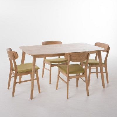 GDFStudio Balfern 5 Pieces Mid Century Modern Upholstered Wood Dining Set