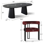Expandable Round to Oval Dining Table Set with 8 Velvet Chairs, 3-in-1 Pedestal Dining Set, Seats 4 to 8, Modern Dining Room Set-Panipeachy