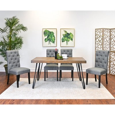 Ashford 5-Piece Dining Set, Hairpin Dining Table with 4 Chairs, 4 Color Options