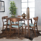 Christopher Knight Home Bryner Mid Century Modern Fabric Upholstered Wood 5 Piece Dining Set
