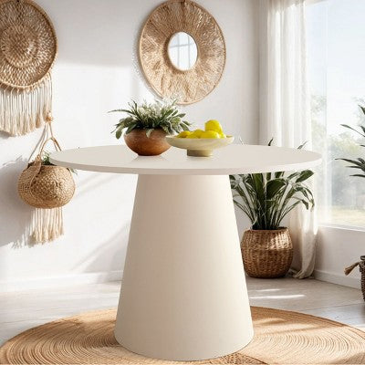 3-Piece Dining Room Table and Chair Set, 35 Round Table with Upholstered Slipcover Chairs for Breakfast Nook or Small Space-Panipeachy