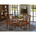 HomeStock ANCL5 MAH Round Dining Set Mahogany