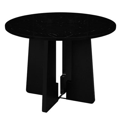5-piece Round Dining Table Set Dining Set with 4 Upholstered Chairs for Dining Room, Kitchen and Living room, Beige/Black/Gray/White-ModernLuxe