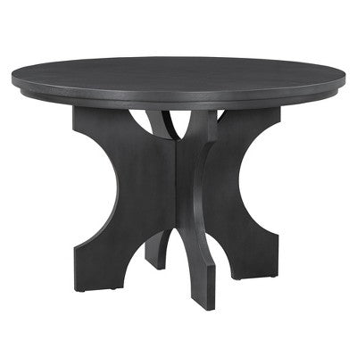 GDFStudio Agnes 5 Piece Rustic Round Dining Set with Upholstered Chairs and Curved Bench