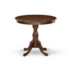 HomeStock Round Dining Table Set Linen Parson Chairs Classic